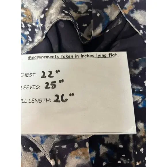 Cabi Women's Starry Night Ruffle Blouse Long Sheer Sleeves Medium - Picture 11 of 12